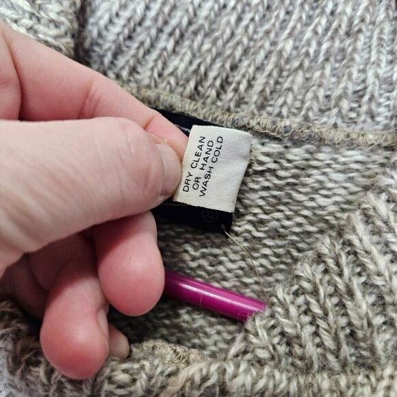 Boathouse Row Vintage Mens Wool Knit Henley Fishermans Sweater Classic Beige XL - Picture 5 of 14